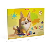 Альбом для рисования А4, 40 листов, блок 120 г/м², на клею, Erich Krause "Корги", 100% белизна, твердая подложка Альбом для рисования А4, 40 листов, блок 120 г/м², на клею, Erich Krause "Корги", 100% белизна, твердая подложка
