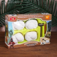 Набор археолога &laquo;Моллюски&raquo;, серия: 4 брикета, молоток, долото