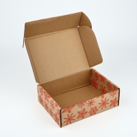 Коробка новогодняя складная «Новогодние шары», бурый, 27 х 21 х 9 см, Новый год Коробка новогодняя складная «Новогодние шары», бурый, 27 х 21 х 9 см, Новый год