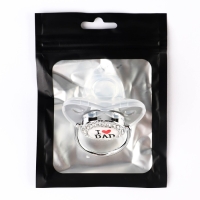 Соска - пустышка силиконовая ортодонтическая «I LOVE DAD», от 6 мес., с колпачком, цвет серый/серебро, стразы Соска - пустышка силиконовая ортодонтическая «I LOVE DAD», от 6 мес., с колпачком, цвет серый/серебро, стразы