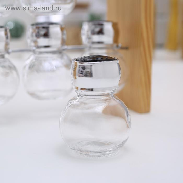 Набор для специй из стекла на подставке &laquo;Эко&raquo;, 8 предметов: 100 мл