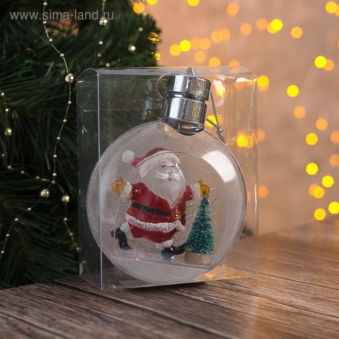 Ёлочный шар &laquo;Дед Мороз&raquo;, батарейки, 5 LED, свечение тёплое белое