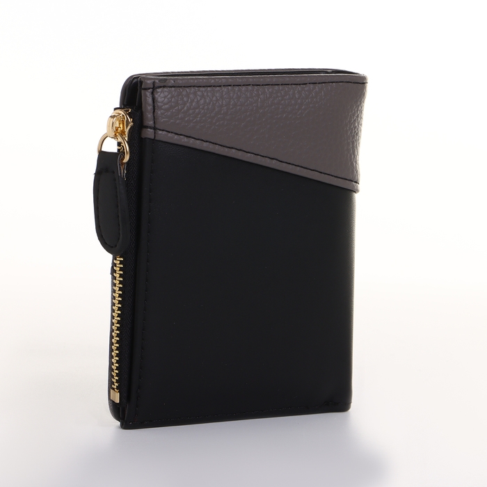 Кошелёк женский на кнопке, цвет чёрный Кошелёк женский на кнопке, цвет чёрный
