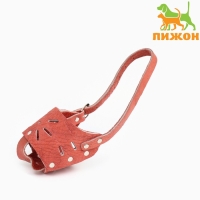 Намордник регулируемый из мягкой кожи, размер № 1, ДН 4-5 см, ОМ 13-15 см, коричневый Намордник регулируемый из мягкой кожи, размер № 1, ДН 4-5 см, ОМ 13-15 см, коричневый