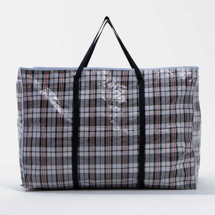 Сумка хозяйственная на молнии, 198 л, цвет белый/чёрный Сумка хозяйственная на молнии, 198 л, цвет белый/чёрный