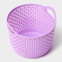 Корзина для хранения с ручками Доляна &laquo;Лукошко&raquo;, пластик, 11&times;10,5&times;9 см, цвет МИКС