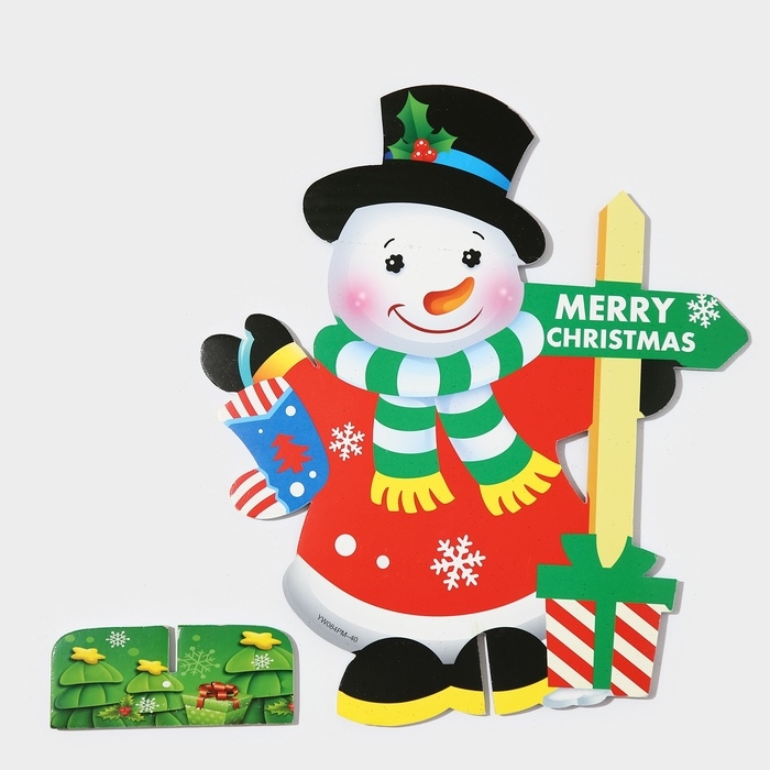 Декоративное украшение (подставка) Декоративное украшение (подставка) "Снеговик" 32х28 см