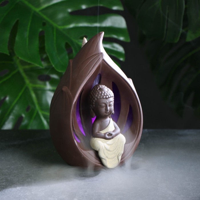 Подставка для благовоний Подставка для благовоний "Будда" 18х12см, с подсветкой, батарейки LR44