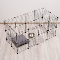 Вольер 24 секции, металлический, черный, 210 х 210 х 35 см, (35 х 35 см звено) Вольер 24 секции, металлический, черный, 210 х 210 х 35 см, (35 х 35 см звено)