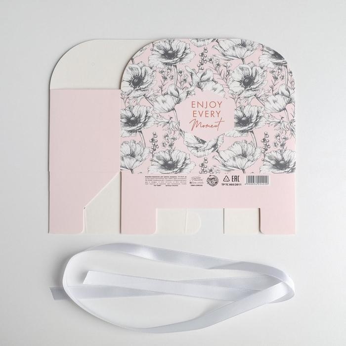 Переноска для цветов складная «Enjoy every moment», 17 × 13 × 7 см Переноска для цветов складная «Enjoy every moment», 17 × 13 × 7 см