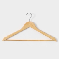 Плечики - вешалки для одежды LaDо́m Bois, 44,5&times;1,2&times;23 см, 3 шт, с перекладиной, широкие плечики, деревянная сорт А