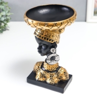 Сувенир полистоун подставка "Африканка в золотом уборе, с серьгами в ушах" 25х15х15 см Сувенир полистоун подставка "Африканка в золотом уборе, с серьгами в ушах" 25х15х15 см