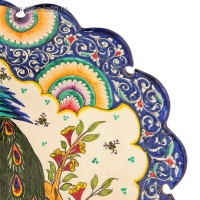 Ляган Риштанская Керамика "Жар птица", 41 см, рифлённый Ляган Риштанская Керамика "Жар птица", 41 см, рифлённый