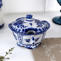 Сахарница &laquo;Иринка&raquo;, 16х13х10 см, гжель