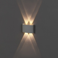 Светильник фасадный &laquo;Полусфера&raquo;, FSD-009, 4Вт, 3000К, 2 луча, IP65, 220В, металл, белый