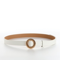 Ремень женский, ширина 1,9 см, пряжка металл, цвет белый