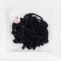 Тесьма декоративная с помпонами, 12 &plusmn; 2 мм, 9,1 &plusmn; 0,5 м, цвет чёрный