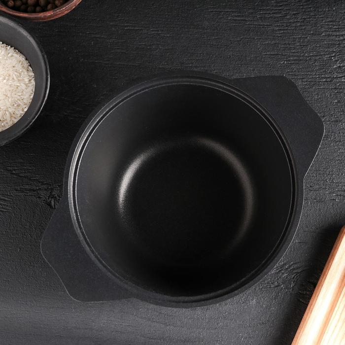 Кастрюля &laquo;Традиция&raquo;, 1 л, 23&times;18&times;9 см, антипригарное покрытие, цвет чёрный