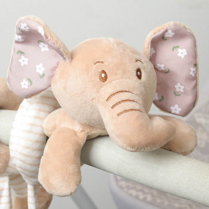 Растяжка - спираль с игрушками дуга на коляску / кроватку для малышей 0+ «Слоник Няша», Крошка Я Растяжка - спираль с игрушками дуга на коляску / кроватку для малышей 0+ «Слоник Няша», Крошка Я