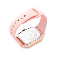 Часы наручные кварцевые женские, розовый ремешок
