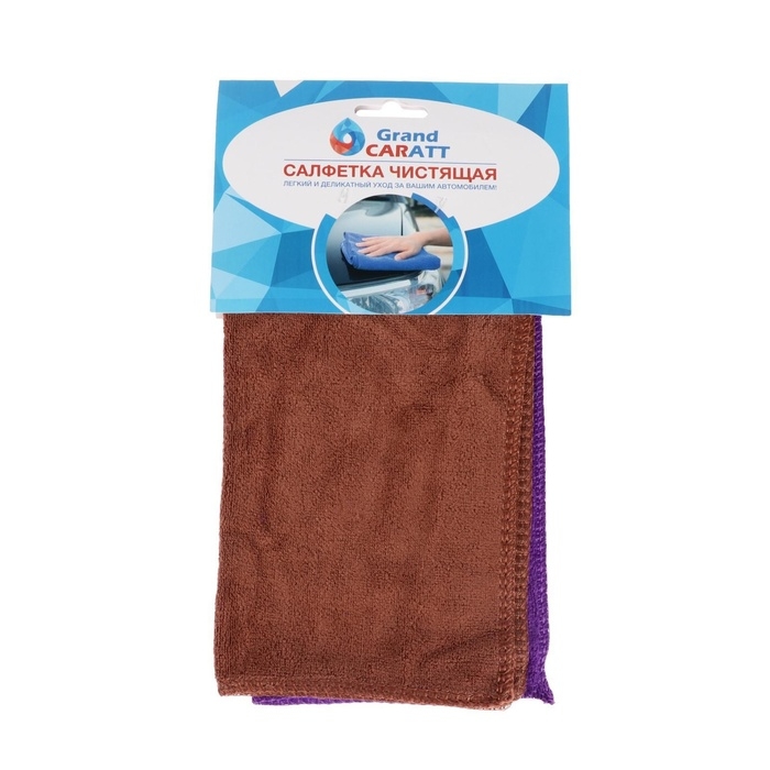 Тряпка для мытья авто, Grand Caratt, микрофибра, 350 г/м&sup2;, 25&times;25 см, набор 2 шт