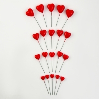 Набор топперов &laquo;Сердечки&raquo;, 12 см, цвет красный