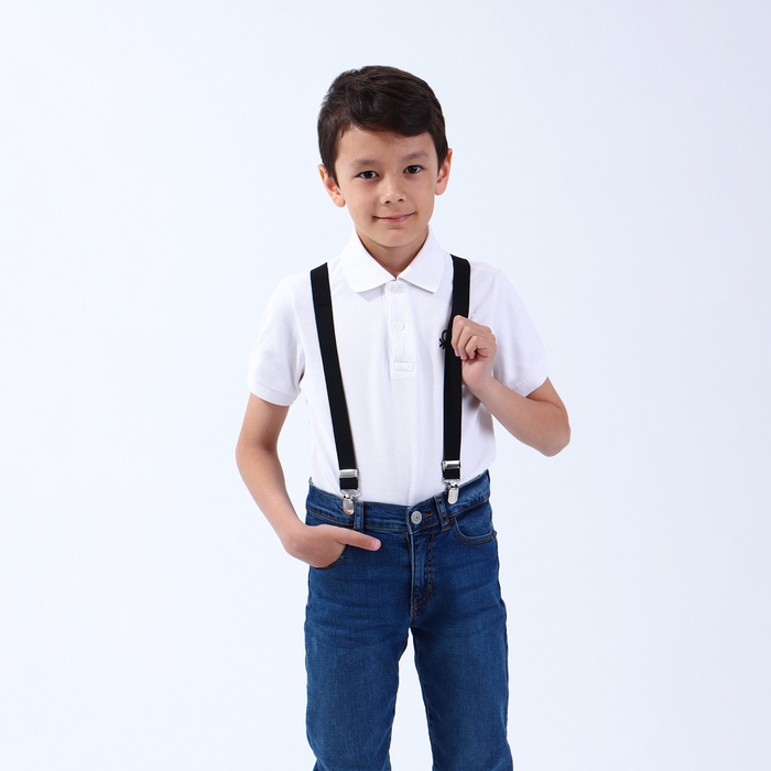 Подтяжки детские &laquo;Выбражулька&raquo;, ширина 2.5 см, цвет чёрный