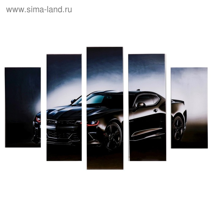 Модульная картина Модульная картина "Чёрная машина" (2-23х52; 2-24х70; 1-24х80) 120х80см