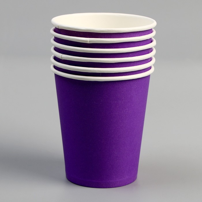 Набор посуды &laquo;С днём рождения&raquo;: салфетки 20 шт., стаканы 6 шт., тарелки 6 шт., фиолетовое