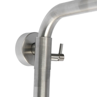 Душевая система ZEIN Z1007, смеситель, тропическая и ручная лейки квадрат, стойка, сатин Душевая система ZEIN Z1007, смеситель, тропическая и ручная лейки квадрат, стойка, сатин