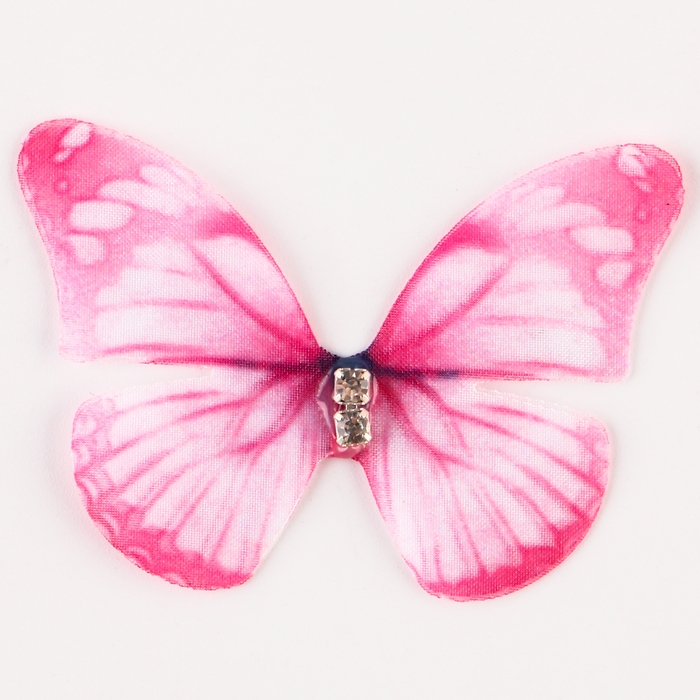 Декор для творчества &laquo;Бабочка&raquo;, двухслойный, набор 12 шт., размер 1 шт. &mdash; 5 &times; 4 см, цвет розовый