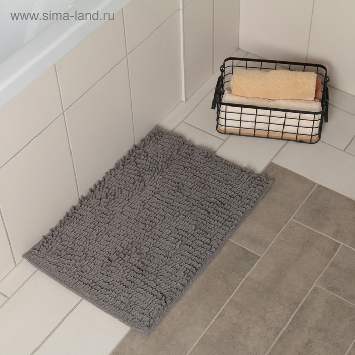 Коврик для дома Доляна «Букли длинные», 40×60 см, цвет серый Коврик для дома Доляна «Букли длинные», 40×60 см, цвет серый