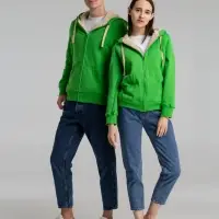 Толстовка унисекс на молнии Sherpa 280, темно-зеленая, размер M