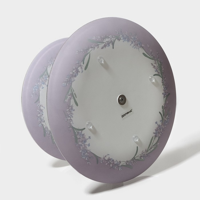 Этажёрка - фруктовница круглая Доляна &laquo;Веточка лаванды&raquo;, 2 яруса, d=25/20 см, стекло