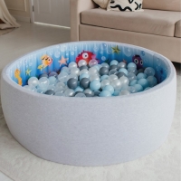 Набор шаров 100 штук, цвета: светло-голубой, серебро, белый перламутр, прозрачный, диаметр шара — 7,5 см Набор шаров 100 штук, цвета: светло-голубой, серебро, белый перламутр, прозрачный, диаметр шара — 7,5 см