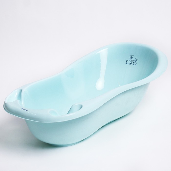 Ванна детская &laquo;Кролики&raquo; со сливом, 102 cм, цвет бирюзовый