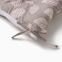 Сидушка на стул Этель "Листья" цв.серый, 40х40 см, 100% п/э