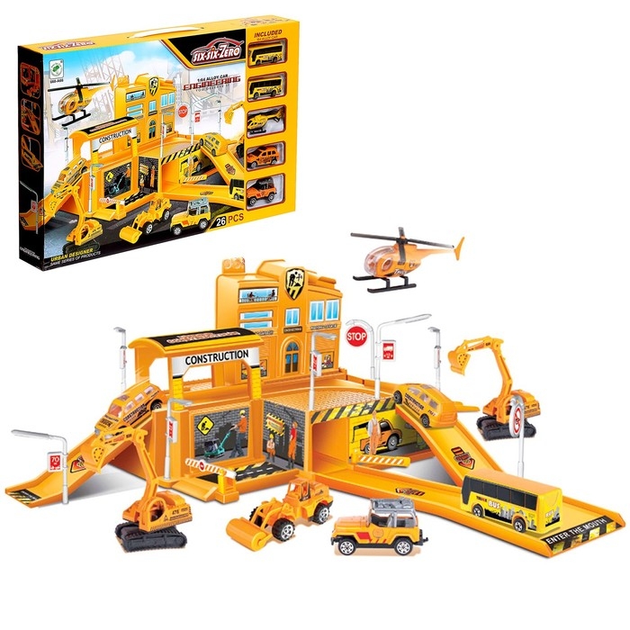 Парковка &laquo;Строительство здания&raquo;, 4 машины + 1 вертолет