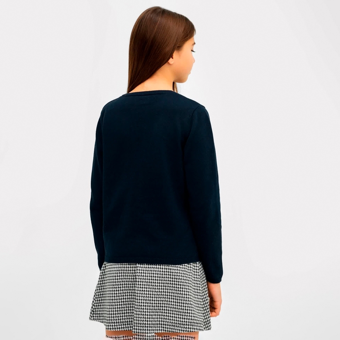 Джемпер для девочки школьный, цвет тёмно-синий, рост 158 см