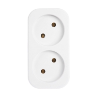 Разветвитель, 2 розетки, 10А, без з/к, 220 В, белый Разветвитель, 2 розетки, 10А, без з/к, 220 В, белый