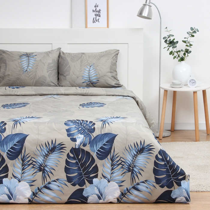 Постельное бельё Экономь и Я 1,5 сп Tropical forest 147*215см,150*215см,50*70см-1 шт, полисатин, 80г/м&sup2;