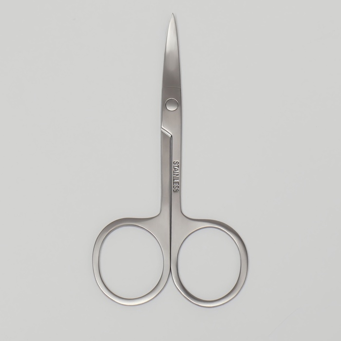 Ножницы маникюрные, загнутые, 9 см, цвет серебристый