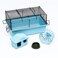Клетка-мини для грызунов "Пижон" №1, укомплектованная, 27 х 15 х 13 см, бирюзовая Клетка-мини для грызунов "Пижон" №1, укомплектованная, 27 х 15 х 13 см, бирюзовая