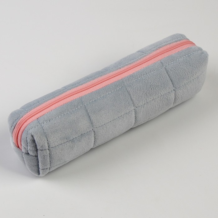 Пенал школьный мягкий, 21х8 см, плюш, голубой цвет Пенал школьный мягкий, 21х8 см, плюш, голубой цвет