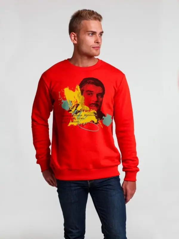 Толстовка &laquo;Цитаты. Довлатов. Вранье&raquo;, красная, размер S