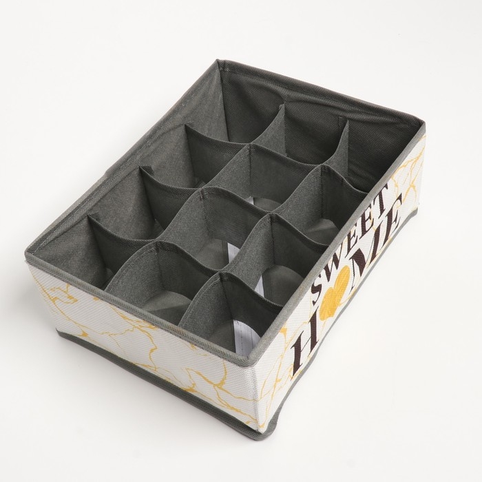 Органайзер для хранения белья, кофр 12 ячеек &laquo;Sweet home&raquo;, 27 х 20 х 10 см.