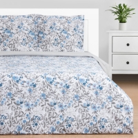 Постельное бельё "Этель" 1,5 сп Фиалки 143х215 см, 150х214 см, 70х70 см 2 шт, бязь, 125 г/м2 Постельное бельё "Этель" 1,5 сп Фиалки 143х215 см, 150х214 см, 70х70 см 2 шт, бязь, 125 г/м2