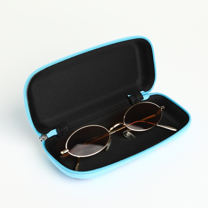 Футляр для очков на молнии, длина 16,5 см, цвет голубой Футляр для очков на молнии, длина 16,5 см, цвет голубой