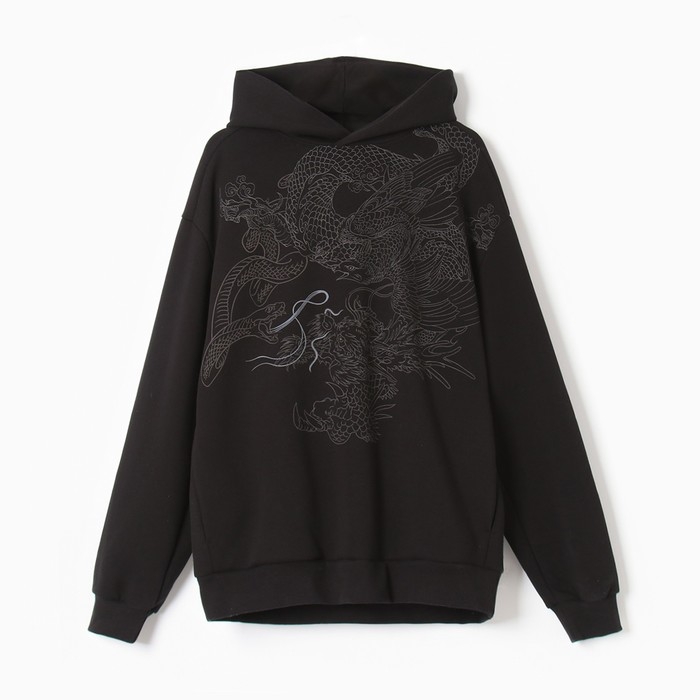 Худи мужское, цвет чёрный, размер 56 (3XL)