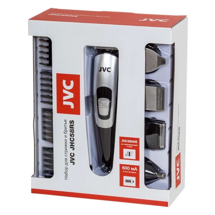 Машинка для стрижки аккумуляторная jvc JHC58RS, 4 насадки, 3/6/9/12 мм Машинка для стрижки аккумуляторная jvc JHC58RS, 4 насадки, 3/6/9/12 мм